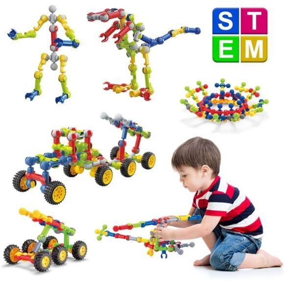 Kids 125 Pieces Building Blocks Educational Stem Building Toys for Boys Girls - Picture 6 of 6